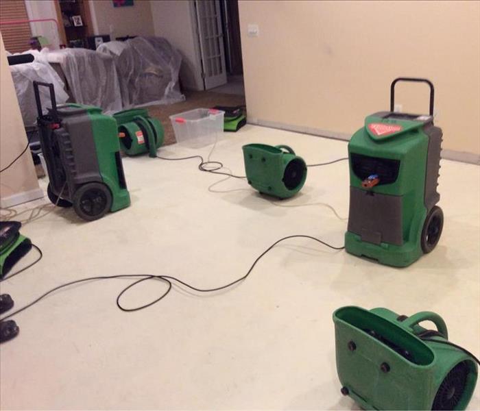 SERVPRO equipment in large room in residential home