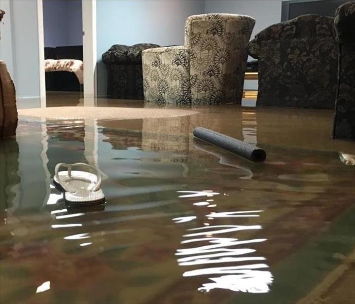 Basement flooded with water